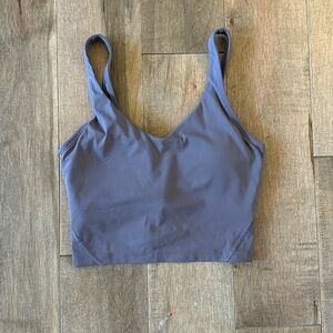 Size 4 dusty purple cropped tank with bra lining
